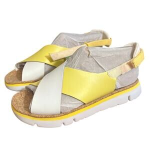 NEW Camper Women Oruga Sandals White Yellow Twins Shoes EU 35 US Womens Size 5